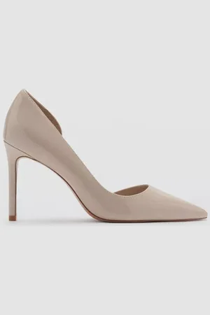 MANGO Audrey Patent Asymmetric Pointed Heeled Courts