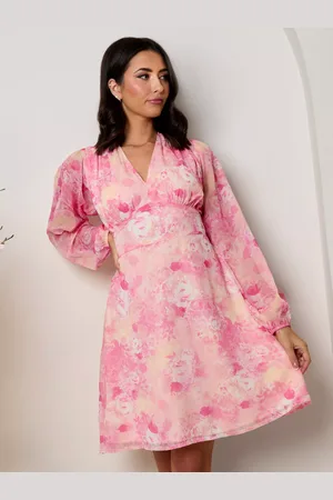 Chi Chi London Floral Flared Mini Dress
