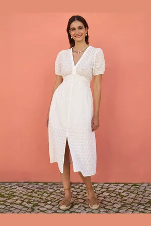 Yumi Broderie Anglaise Split Hem Dress