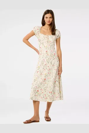 Forever New Sallie Linen Blend Midi Dress