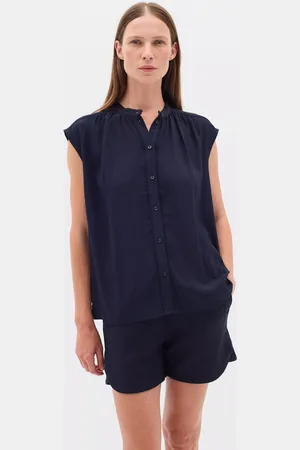 INWEAR Fallon Cap Sleeve Button Through Top