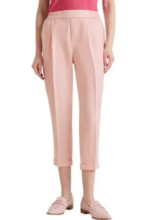 Benetton Slim Fit Linen Trousers
