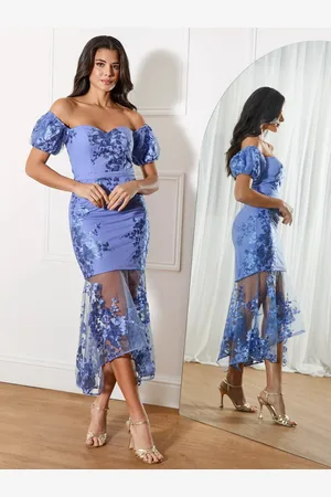 Chi Chi London Floral Embroidered Midi Dress