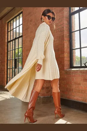 Chi Chi London Longline Cable Knit Cardigan