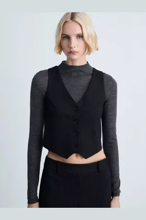 MANGO Avi V-Neckline Pin Stripe Waistcoat