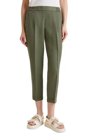 Benetton Slim Fit Linen Trousers