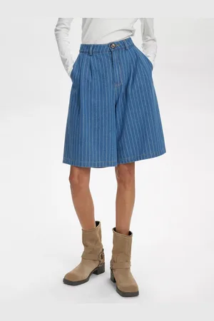 Numph Lucie Stripe Denim Shorts