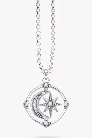 Thomas Sabo Cosmic Cubic Zirconia Star & Crescent Moon Rotating Pendant Necklace