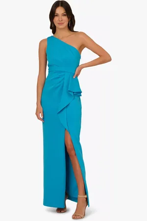 Adrianna Papell One Shoulder Scuba Maxi Dress