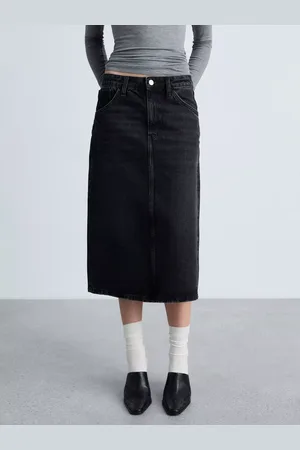 MANGO Longo Denim Midi Skirt