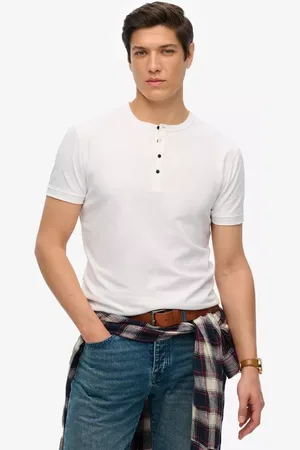 Superdry Slub Cotton Short Sleeve Jersey Grandad Top