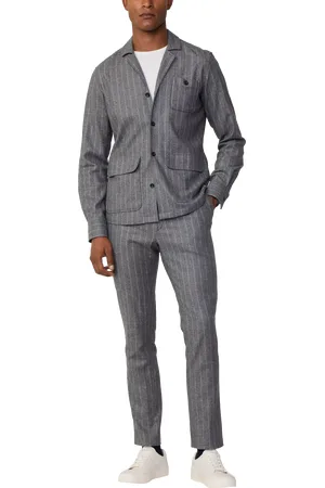 Hackett Wool Blend Regular Fit Stripe Overshirt