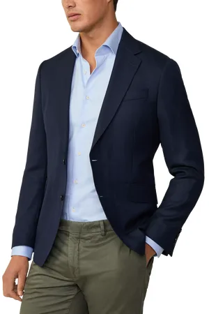 Hackett Wool Blend Hopsack Blazer