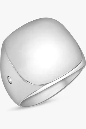 IBB Personalised Unisex Cubic Zirconia Square Signet Ring