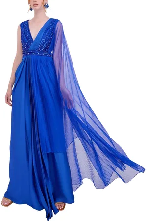 RAISHMA Anaya Sleeveless Hand-Embroidered Sequin Fit And Flare Gown