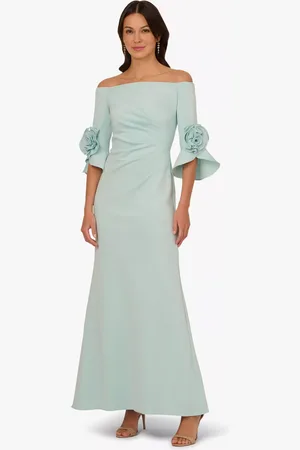 Adrianna Papell Rosette Scuba Crepe Dress