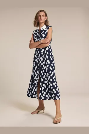 mint&berry Polka Dot Midi Shirt Dress