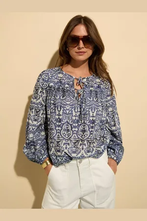 Baukjen Stephanie Tie Neck Cotton Blouse