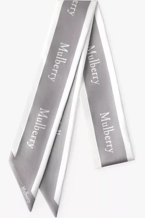 MULBERRY Logo Border Recycled Skinny Scarf