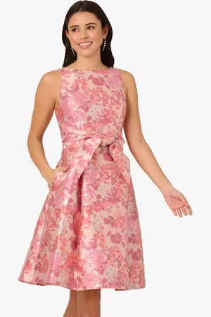 Adrianna Papell Floral Jacquard Tie Front Dress