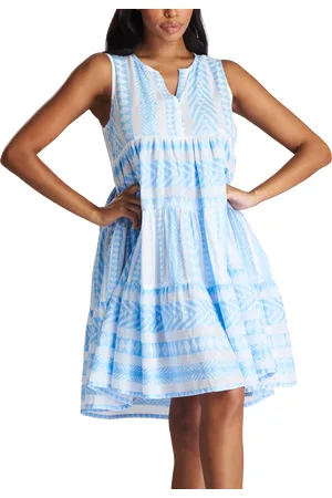 South Beach Jacquard Sleeveless Tiered Mini Dress