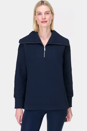Sweaty Betty Cotton Blend Zip Neck Sweatshirt