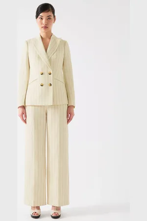 L.K. Bennett Amore Linen Blend Pinstripe Jacket