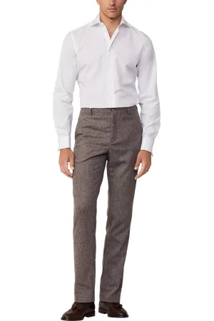 Hackett Poplin Cotton Tailored Fit Double Cuff Shirt