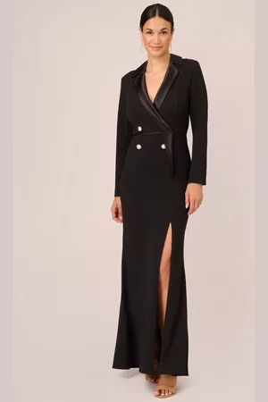 Adrianna Papell Jewel Buttons Maxi Tuxedo Dress