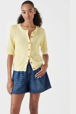 Hush Puppies Cotton Linen Blend Short Sleeve Cardigan