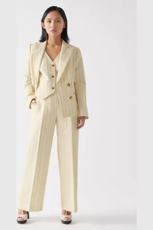 L.K. Bennett Amore Linen Blend Pinstripe Tailored Jacket
