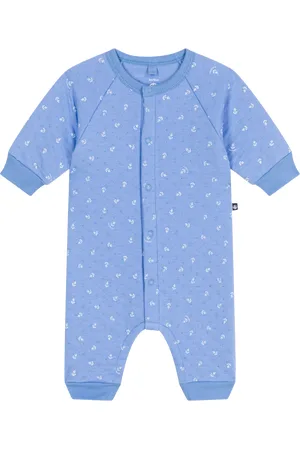 Petit Bateau Baby Cotton Anchor Print Sleepsuit