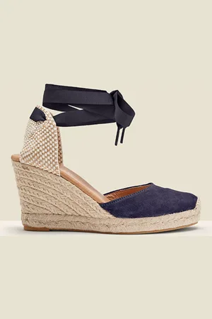 Sosandar Suede Wedge Heeled Espadrilles