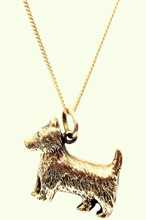 L & T Heirlooms Pre-Loved 9ct Dog Pendant Necklace, Dated Circa 1976
