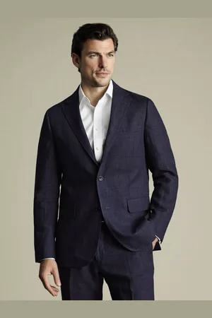 Charles Tyrwhitt Check Linen Single Breasted Suit