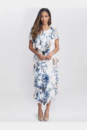 Gina Bacconi Jocelyn Floral Tiered Dress