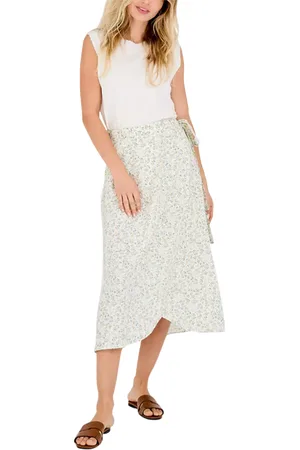 A-View Peony Floral Wrap Skirt