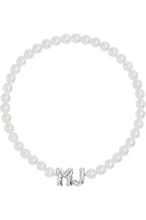 Marc Jacobs Balloon Initials Pearl Necklace, Silver