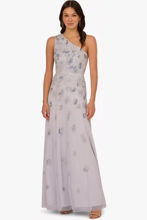 Adrianna Papell Beaded Mesh Maxi Dress