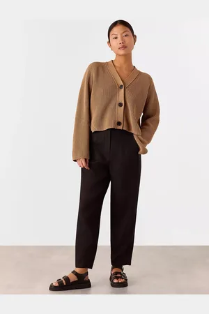 Whistles Petite Pure Linen Barrel Leg Trousers