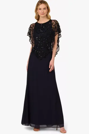 Adrianna Papell Adrianna by Beaded Chiffon Long Dress