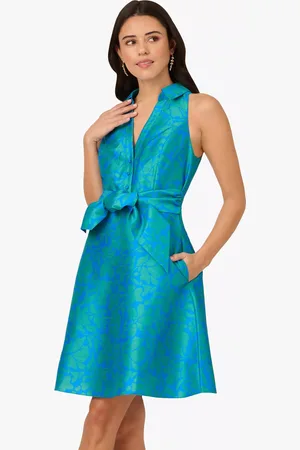 Adrianna Papell Floral Printed Tie Front Short Dress