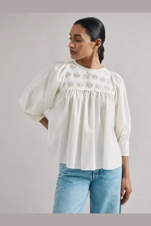 Albaray Scallop Embroidered Yoke Top