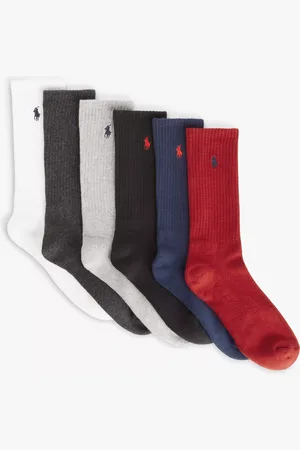 Ralph Lauren Polo Cotton Blend Crew Socks, One Size, Pack of 6