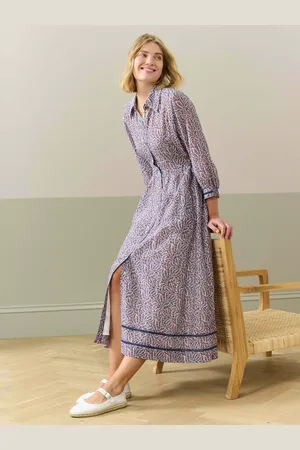 BRORA Silk Cotton Long Sleeve Shirt Dress
