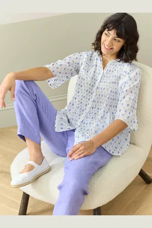 BRORA Cotton Dobby Pintuck Blouse