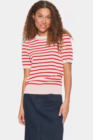 Saint Tropez Mila Stripe Short Sleeve Jumper
