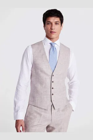 Moss Tailored Fit Linen Waistcoat