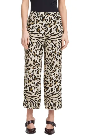 Ichi Marrakech Animal Print Cropped Trousers