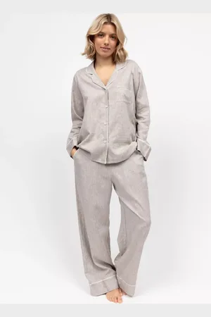 Cyberjammies Linen Blend Shirt Long Pyjama Set